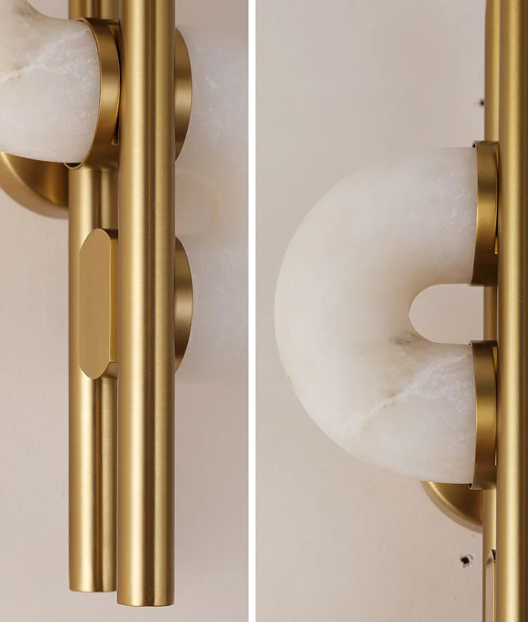 Kinkiet Dolly - Alabaster, metalowa konstrukcja i podświetlany alabaster