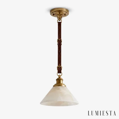 Capalbio - lampa wisząca alabastrowa Ø klosza: 23 cm; wysokość całkowita: 120 cm (możliwość skrócenia przy montażu) - widok z przodu