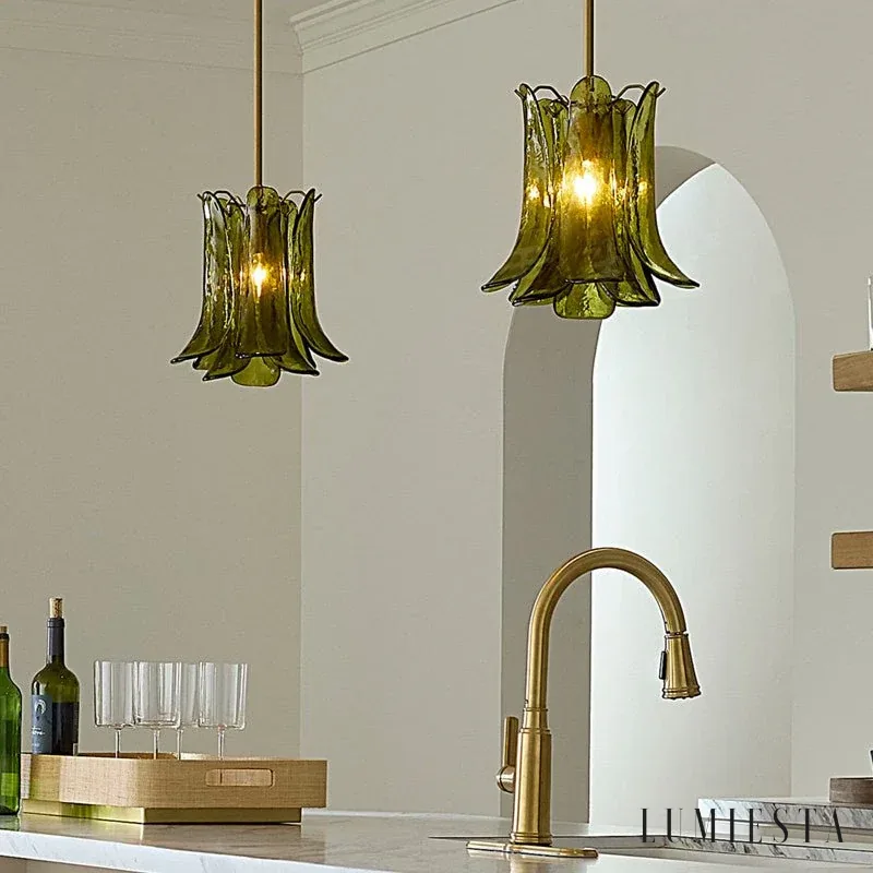 Dorsoduro - lampa wisząca szklana Ø 30 cm - detal materiału - metal
