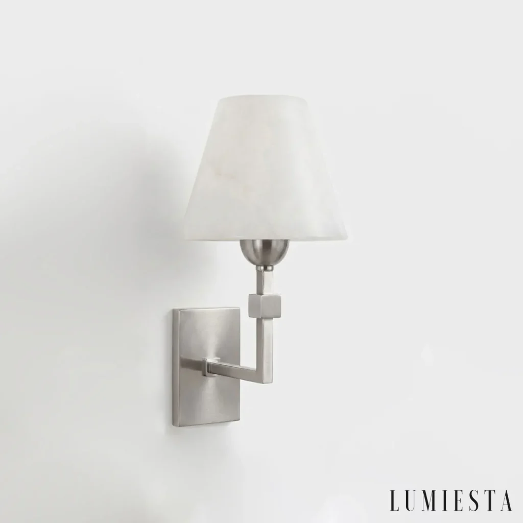 Girona - kinkiet ścienny alabastrowy Szerokość 17 cm - w dziennym świetle