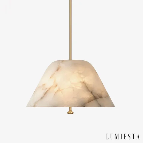 Morella - lampa wisząca alabastrowa stożek - widok z przodu