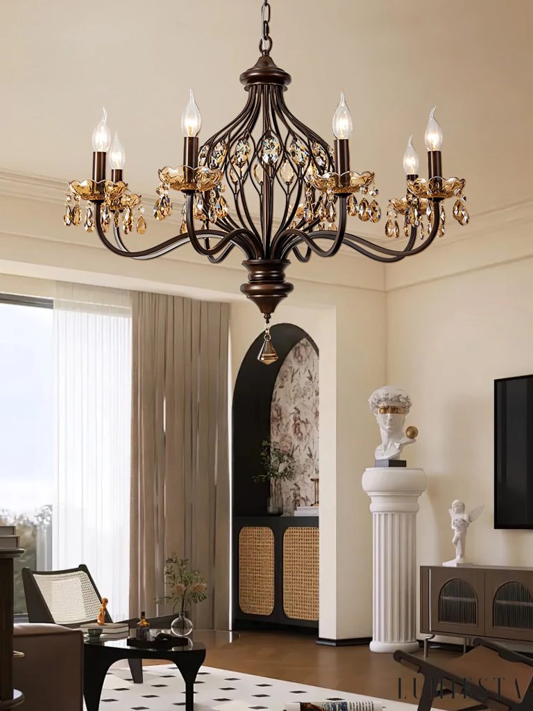 Lucido - crystal suspension and walnut wood frame