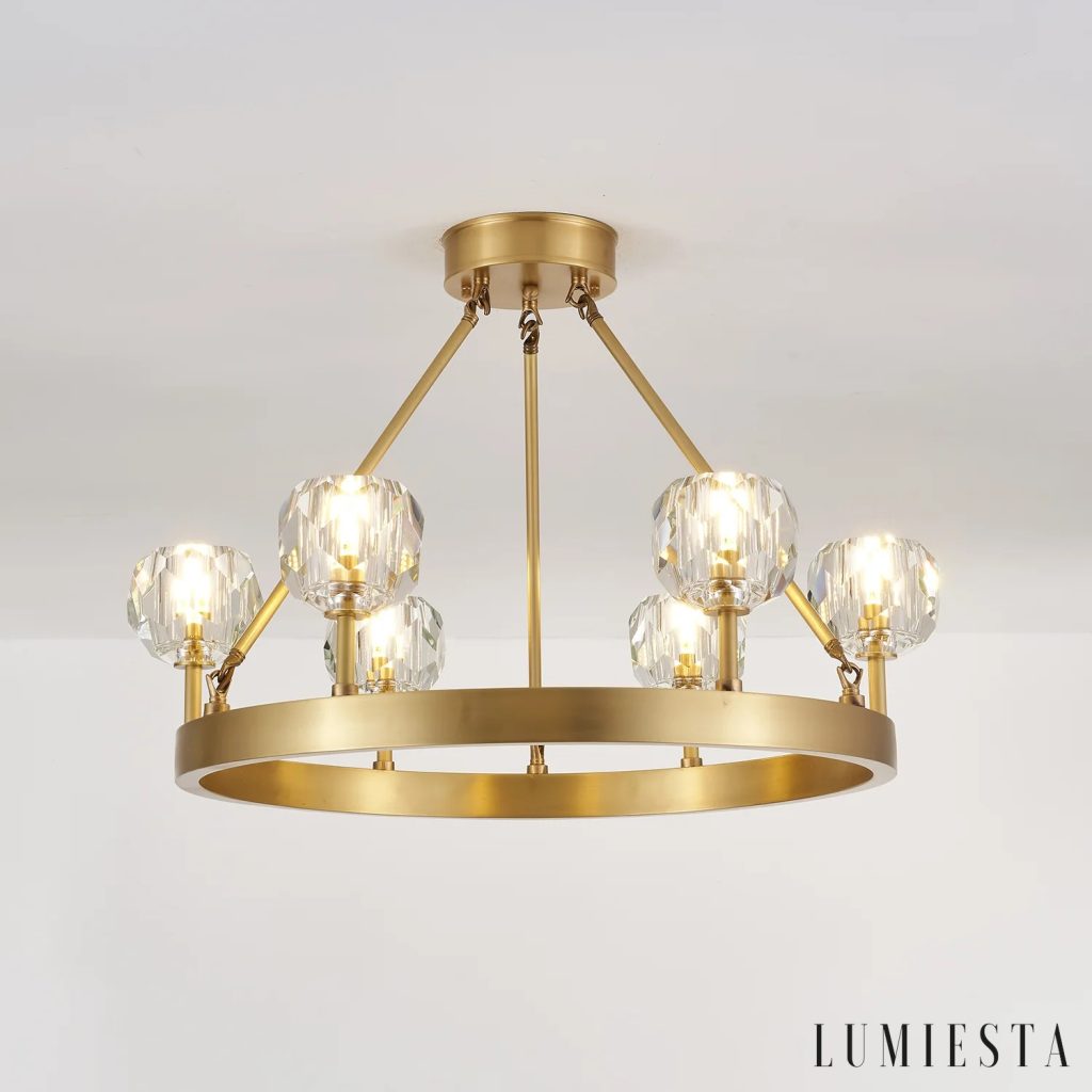 Obelisk - closely arranged crystal chandelier elements