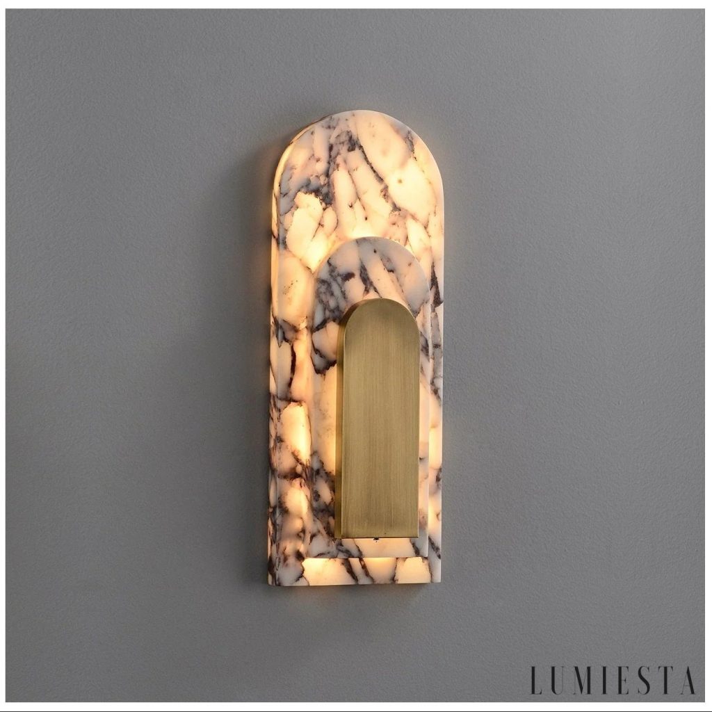 Olvaria - white marble with subtle veining and a gold ring