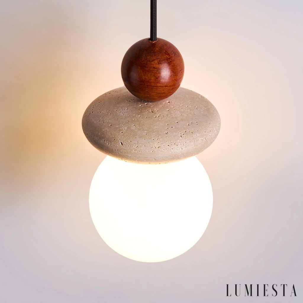 Patagonia - travertine pendant light Ø 13 cm