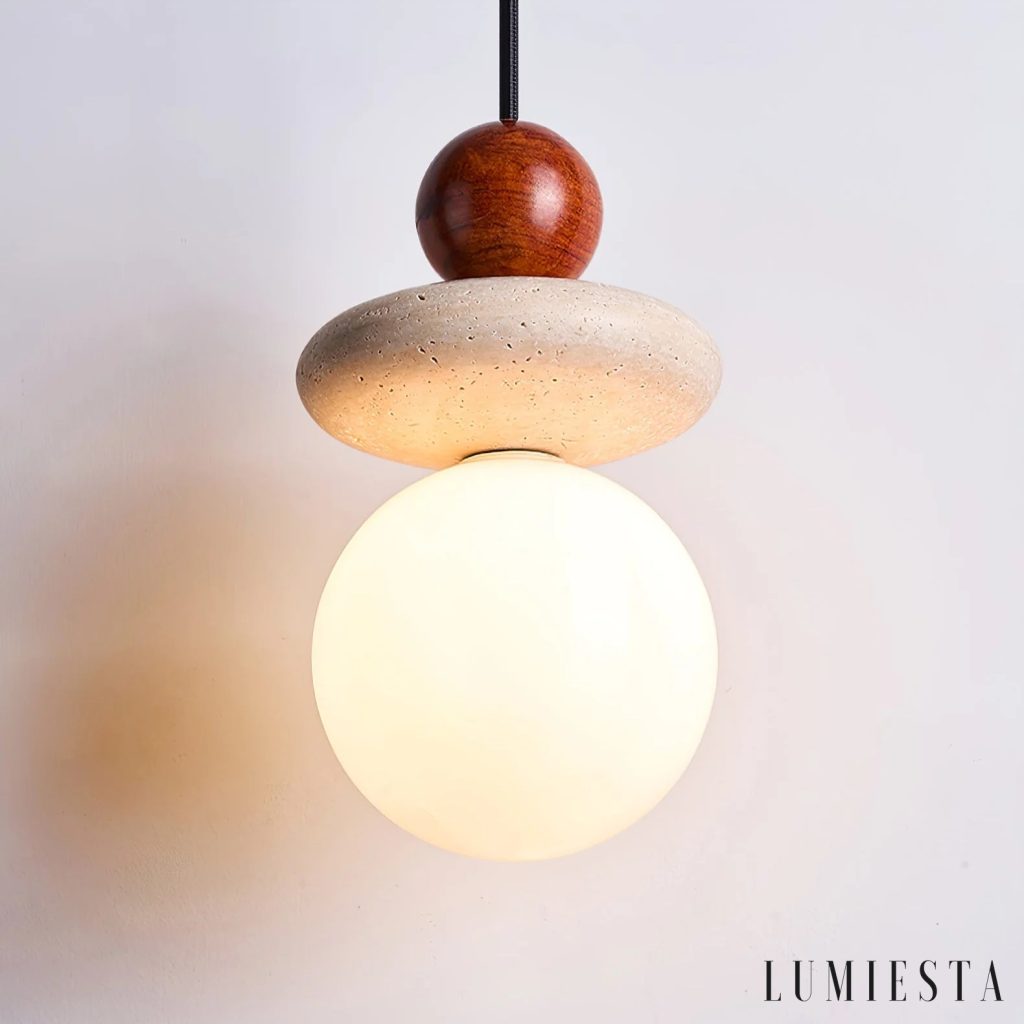 Patagonia - travertine pendant light Ø 13 cm