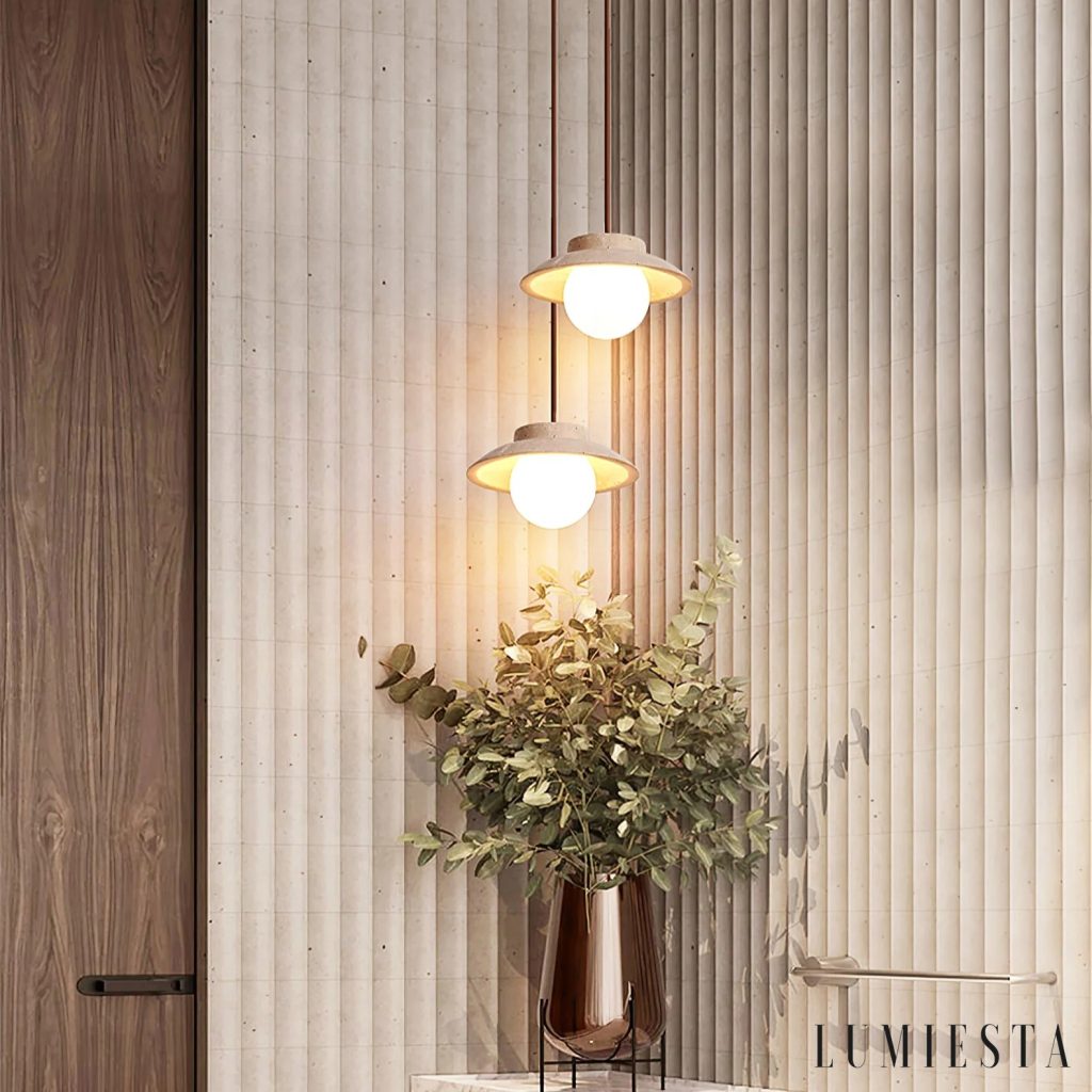 Montia - travertine pendant light Ø 20 cm