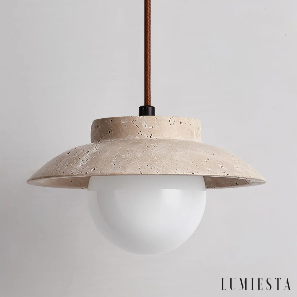 Montia - travertine pendant light Ø 20 cm