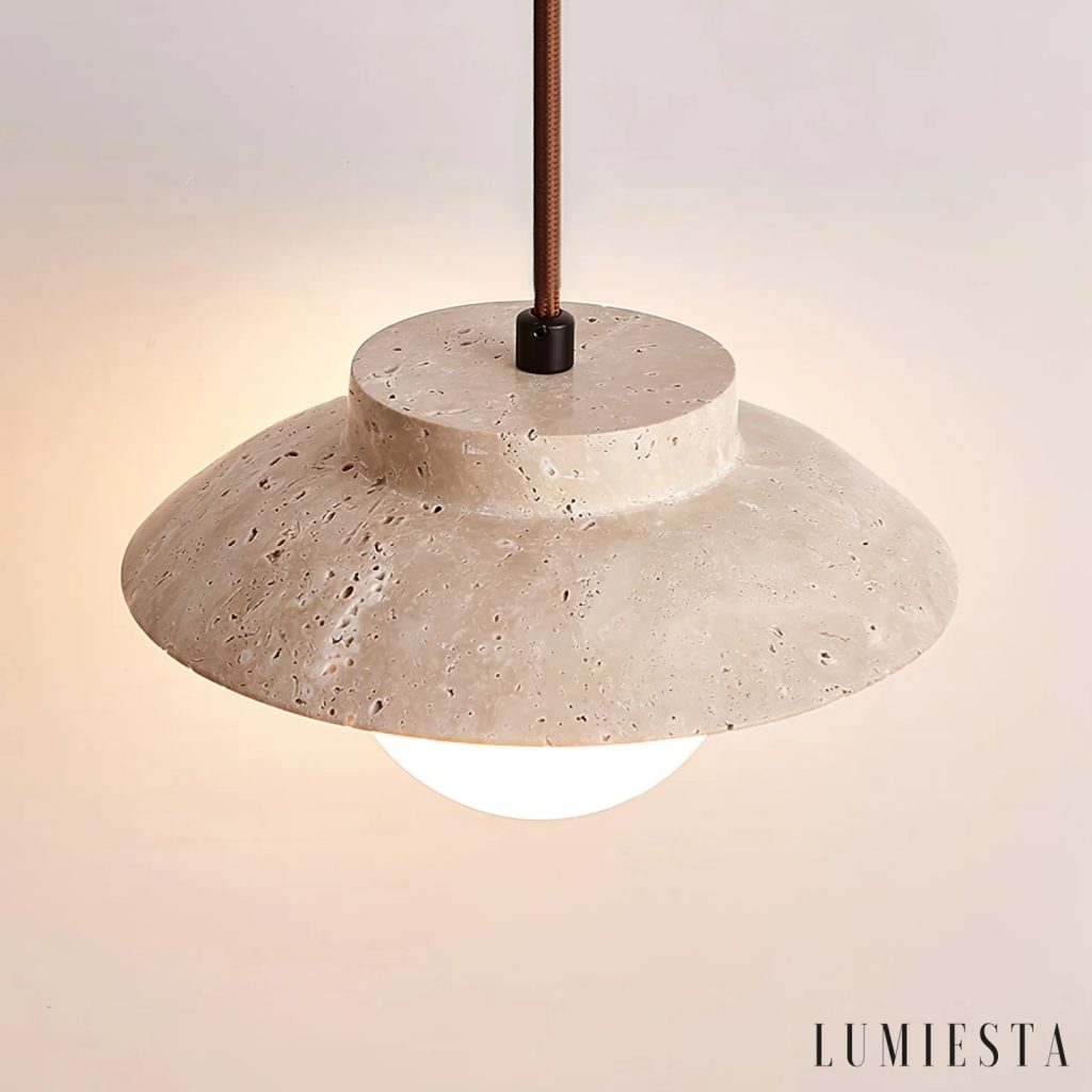 Montia - travertine pendant light Ø 20 cm