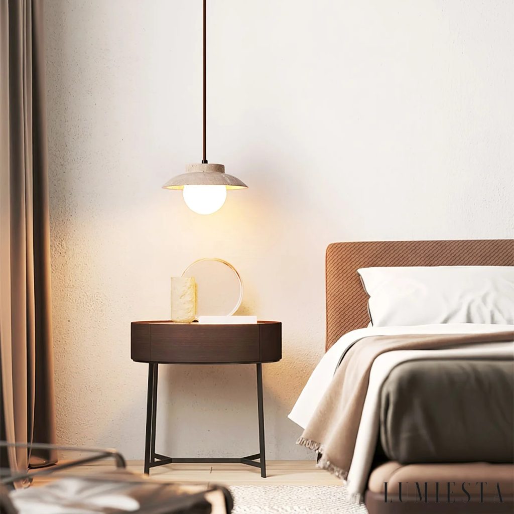 Montia - travertine pendant light Ø 20 cm