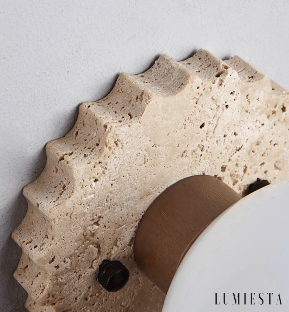 Sardia - travertine globe ceiling light Ø 13 cm