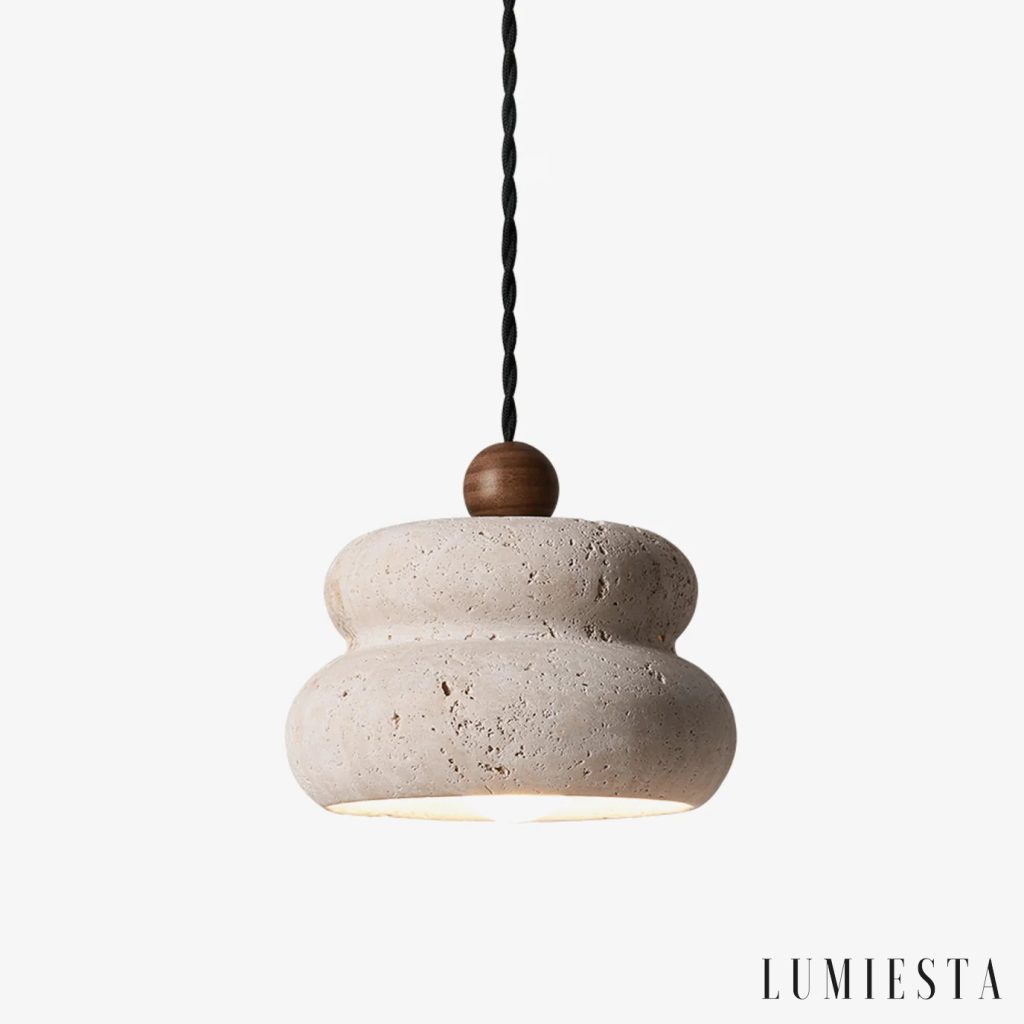 Taravia - travertine pendant light Ø 16 cm