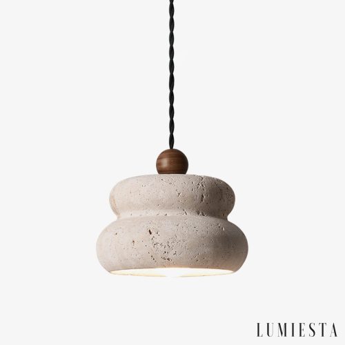 Taravia - travertine pendant light Ø 16 cm