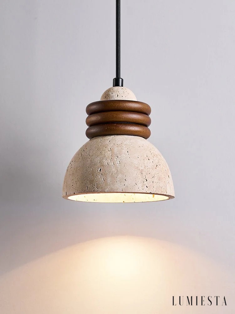 Lunatia - travertine pendant light Ø 15 cm