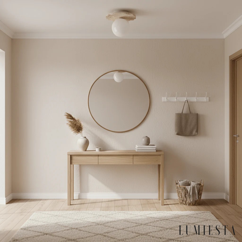 Elvia - travertine flush ceiling light with globe shade Ø 20 cm