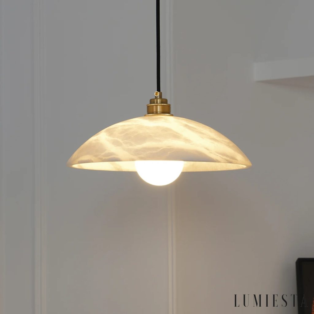 Triesia - alabaster dome pendant light