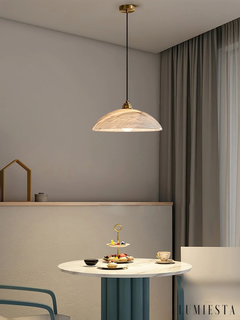 Triesia - alabaster dome pendant light