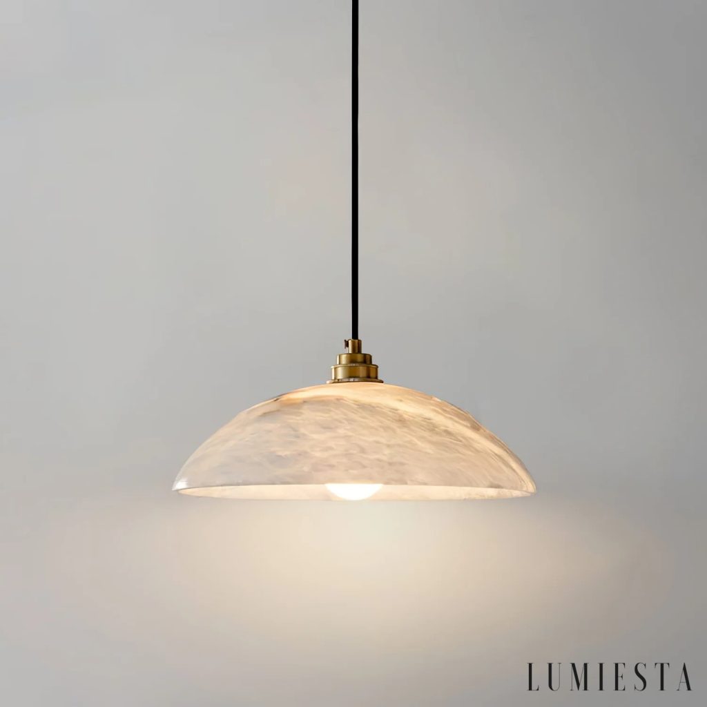 Triesia - alabaster dome pendant light
