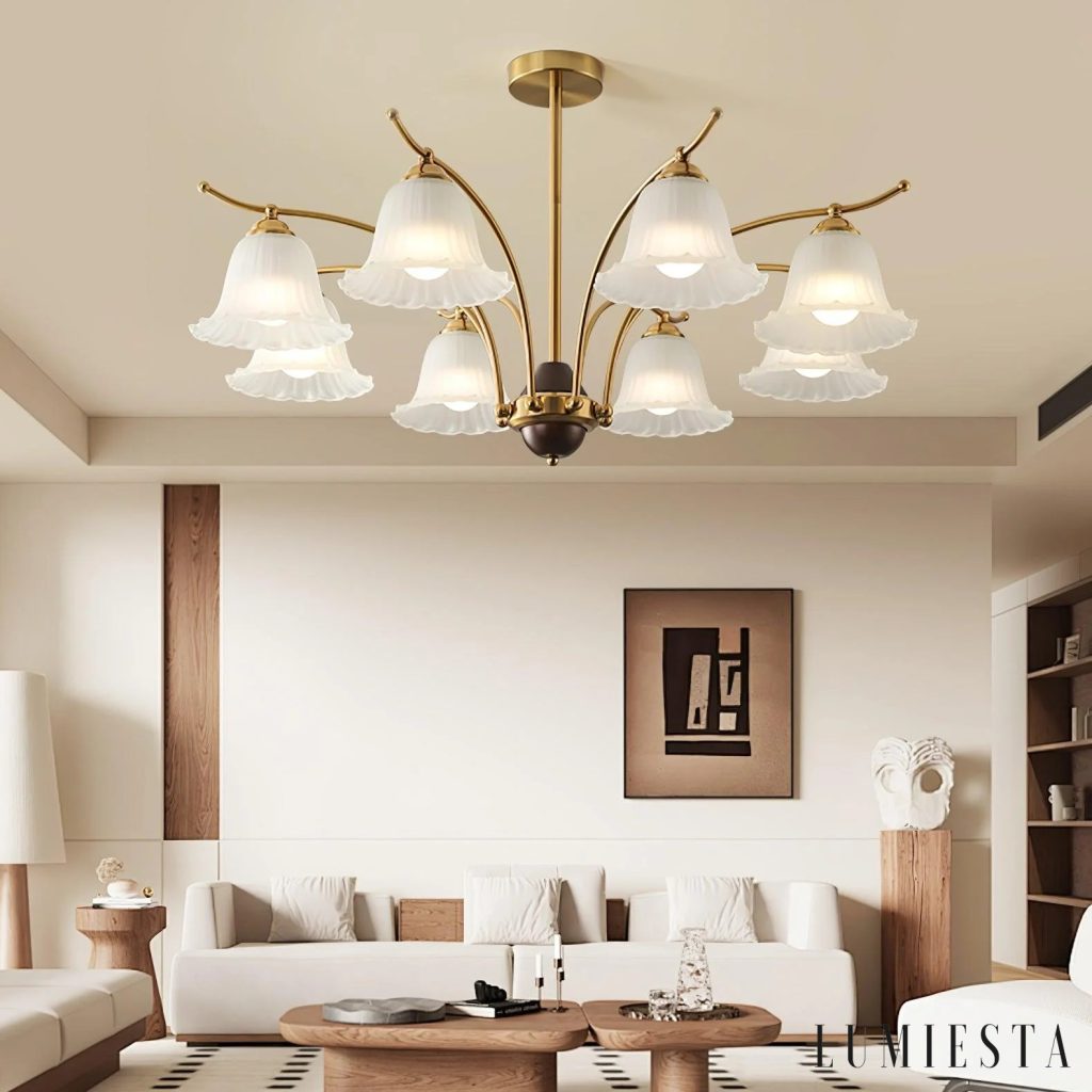 Pamia - round glass chandelier Ø 70-87 cm