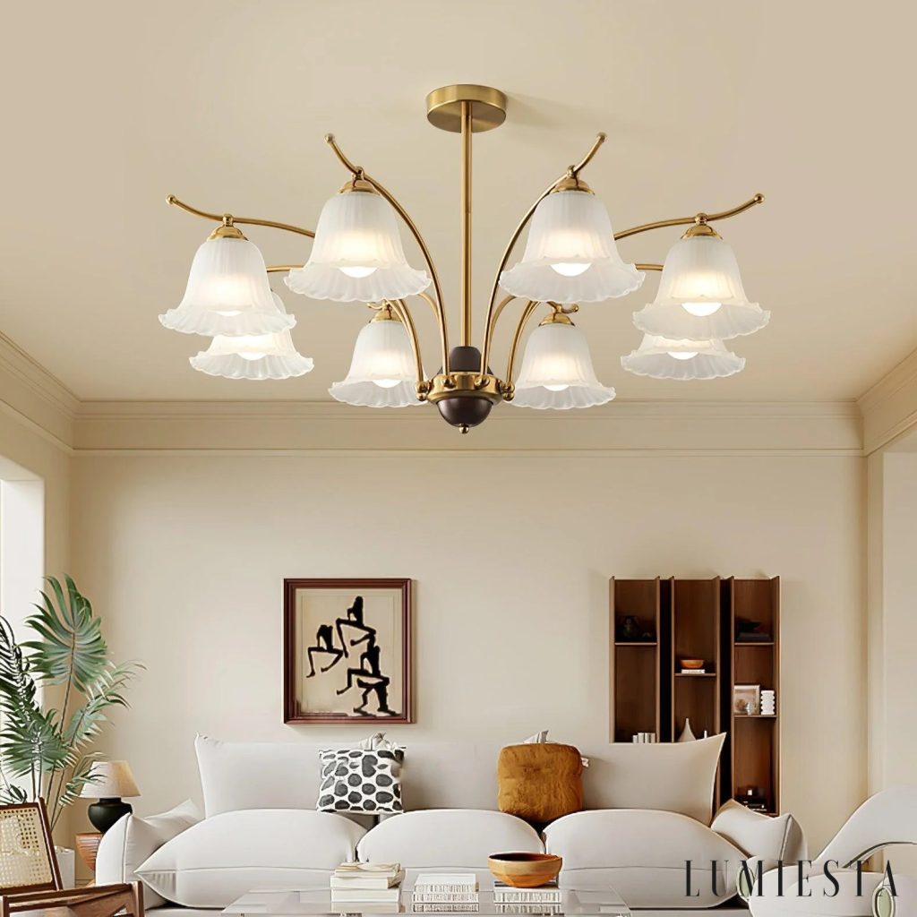Pamia - round glass chandelier Ø 70-87 cm