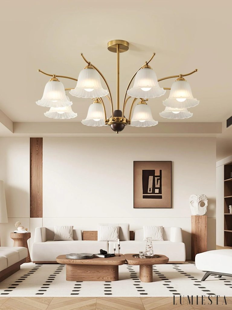 Pamia - round glass chandelier Ø 70-87 cm