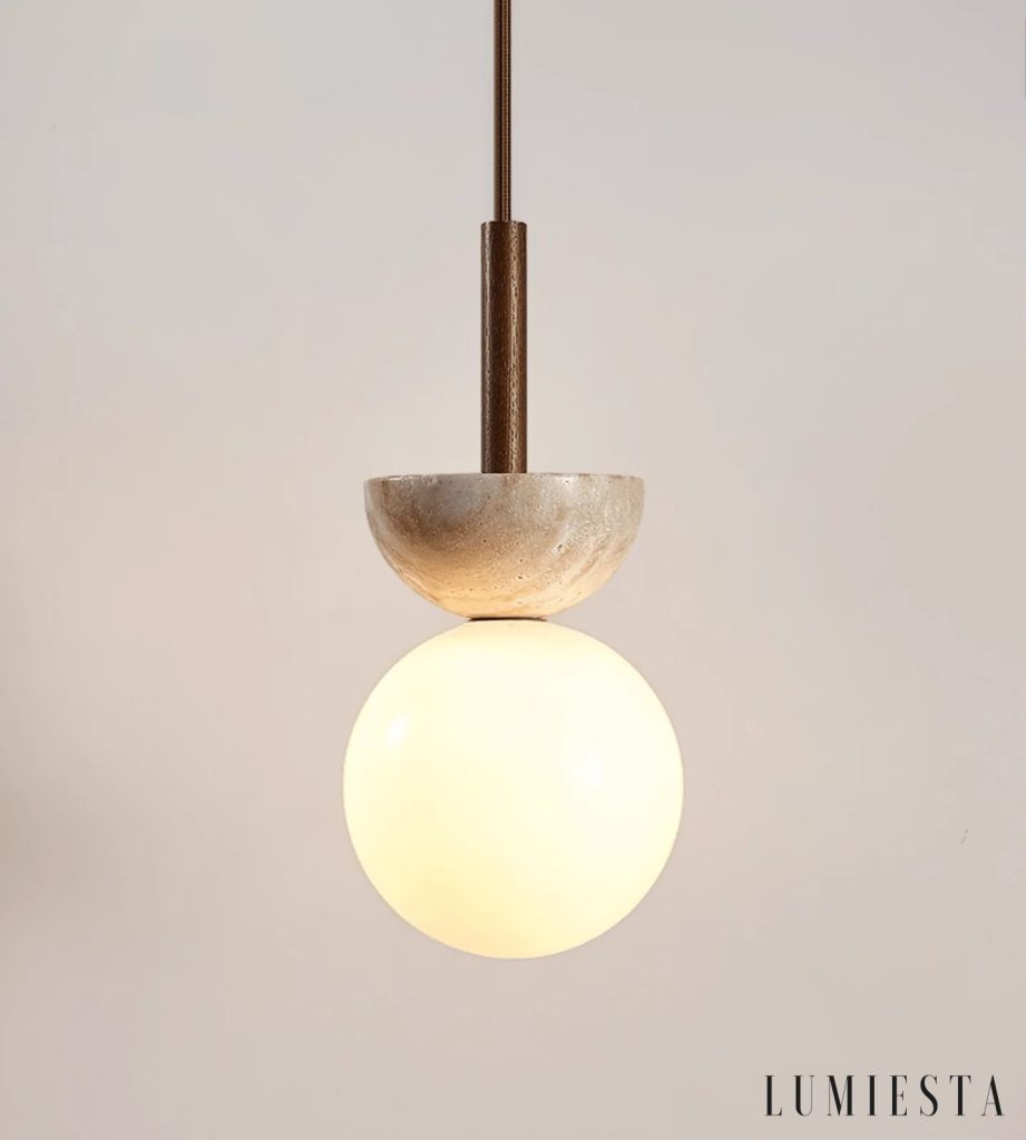 Bragancia - travertine pendant light Ø 13 cm