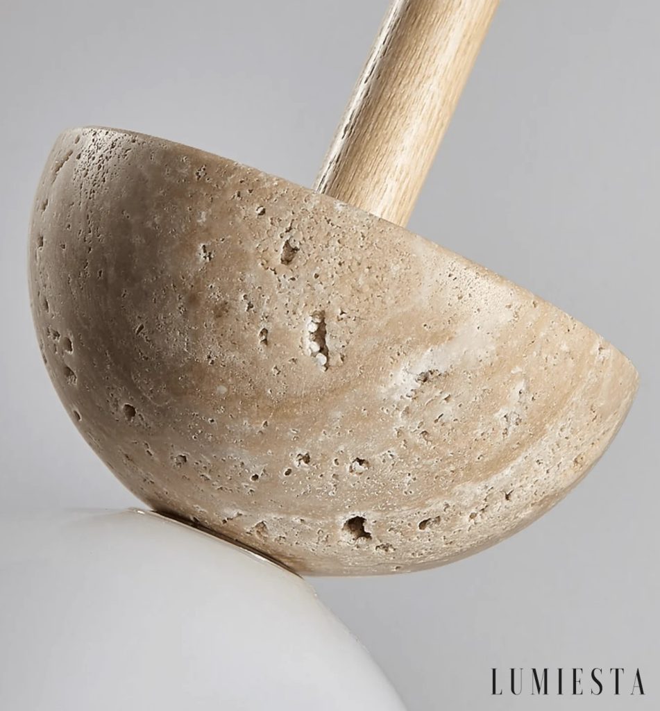Bragancia - travertine pendant light Ø 13 cm