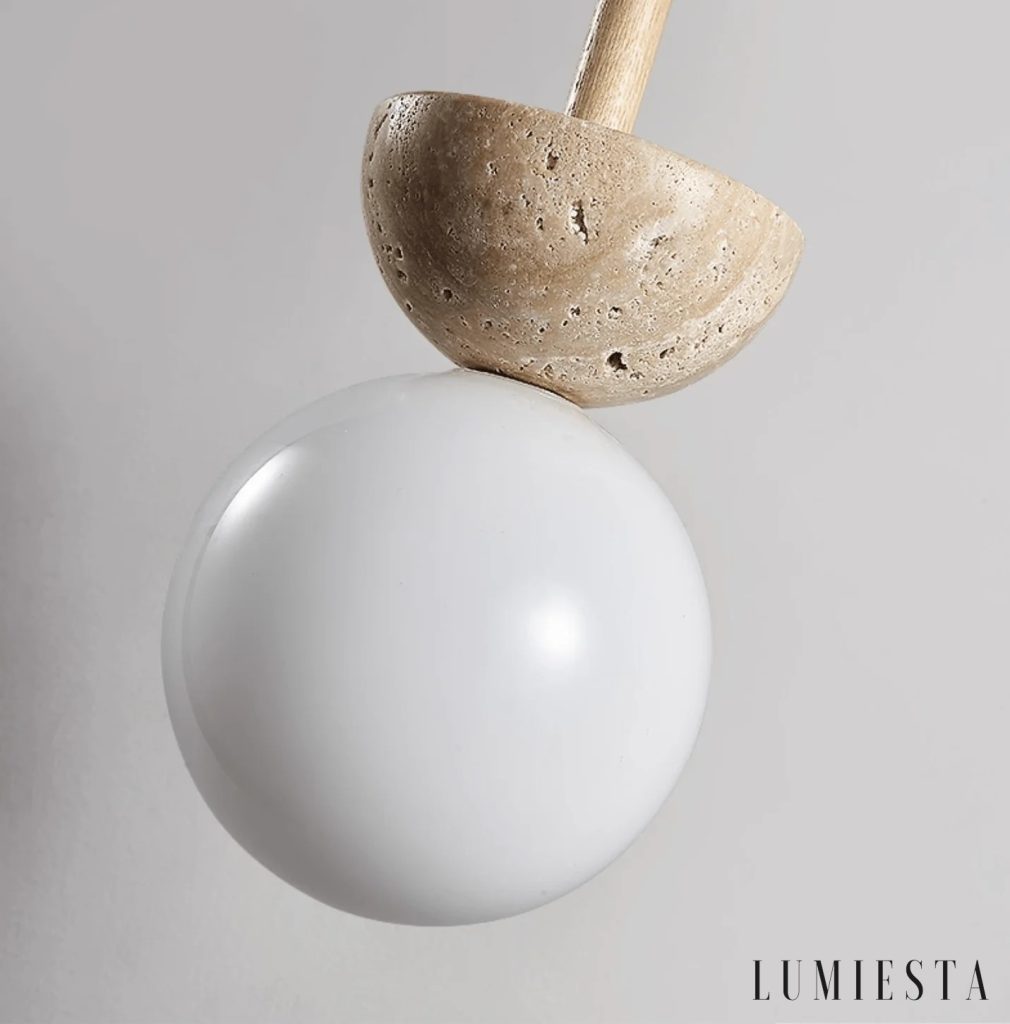 Bragancia - travertine pendant light Ø 13 cm