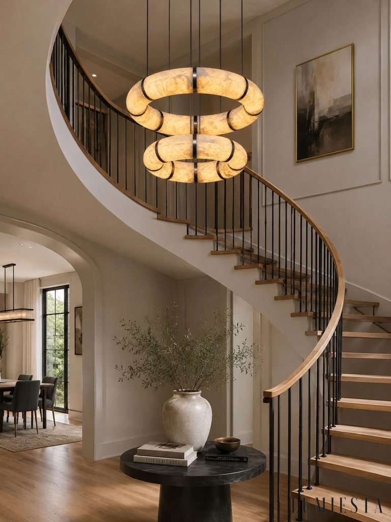 Barria - alabaster ring chandelier Ø 40-80 cm