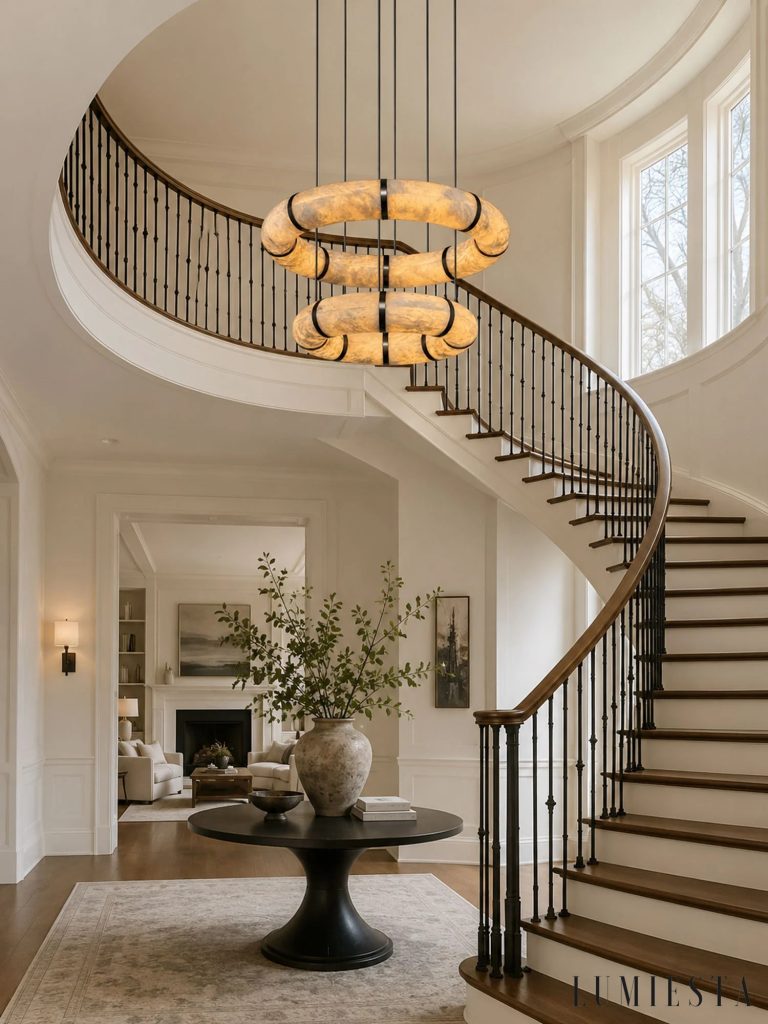 Barria - alabaster ring chandelier Ø 40-80 cm