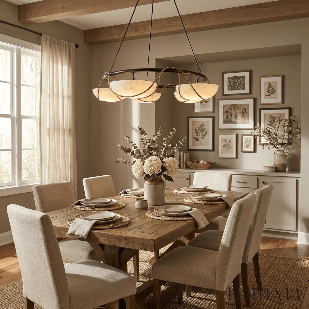 Vesia - alabaster ring chandelier Ø 85 cm