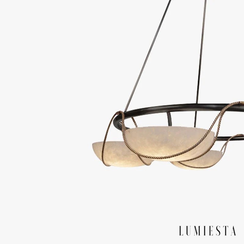 Vesia - alabaster ring chandelier Ø 85 cm