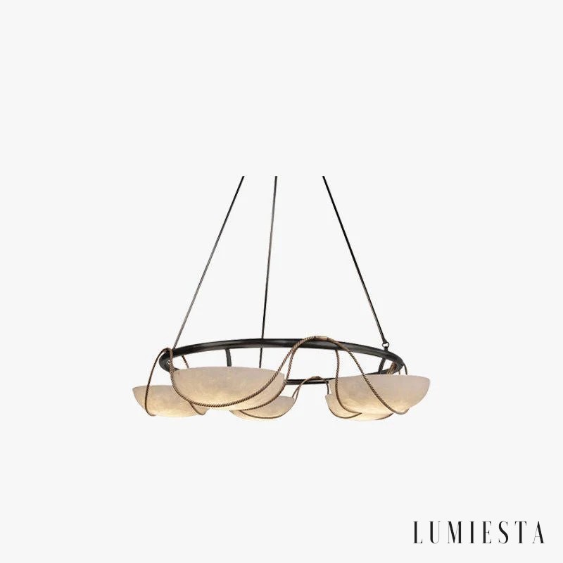 Vesia - alabaster ring chandelier Ø 85 cm