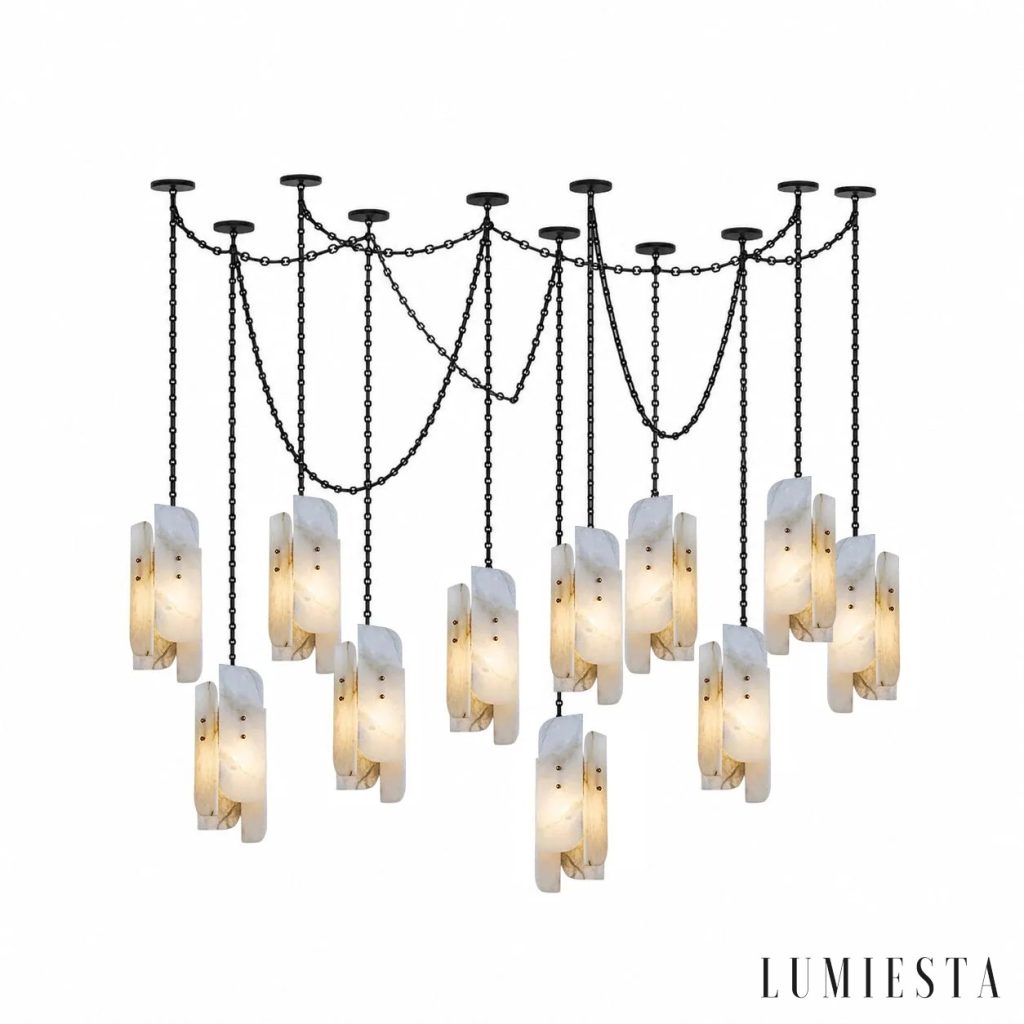 Cerchia - alabaster cluster chandelier