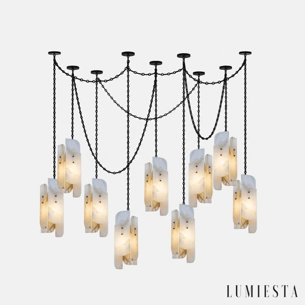 Cerchia - alabaster cluster chandelier