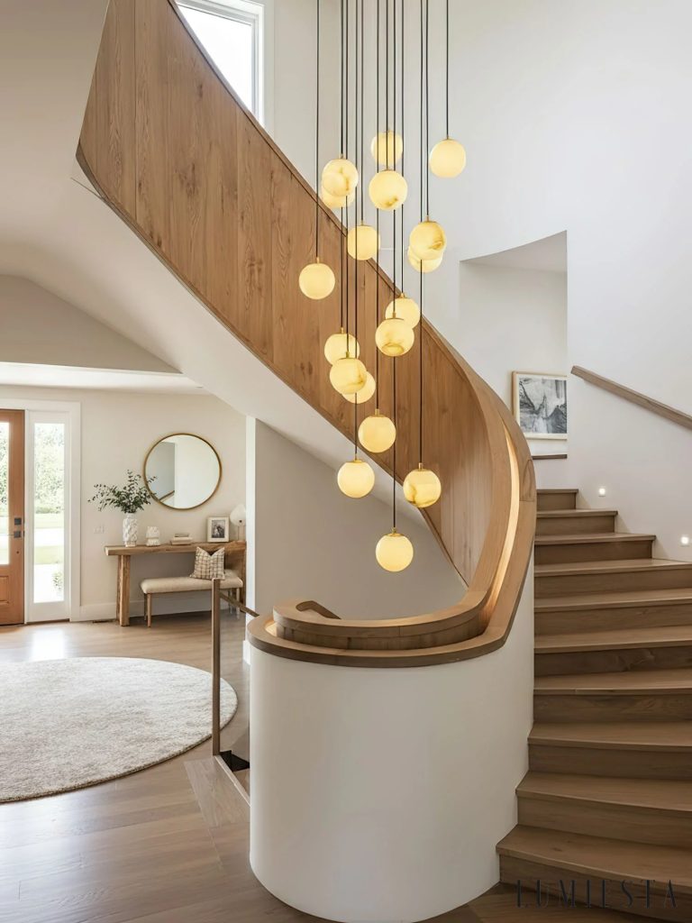 Palermia - cluster chandelier with alabaster globes