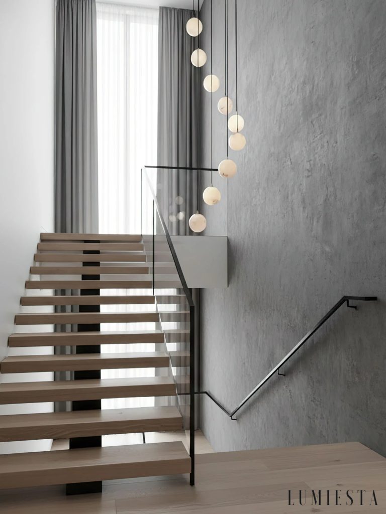 Palermia - cluster chandelier with alabaster globes