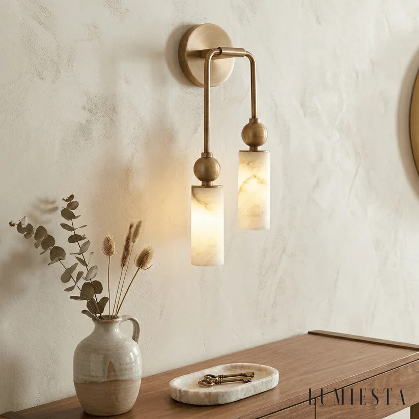 Ferraria - alabaster wall light with copper