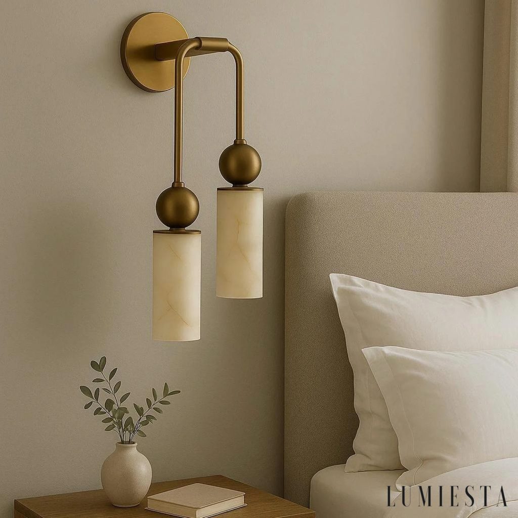 Ferraria - alabaster wall light with copper