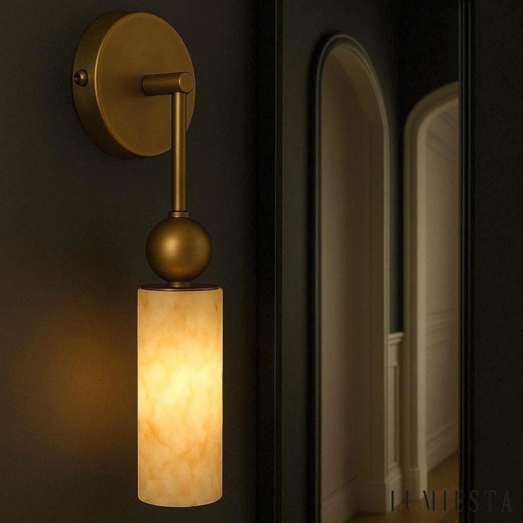 Ferraria - alabaster wall light with copper