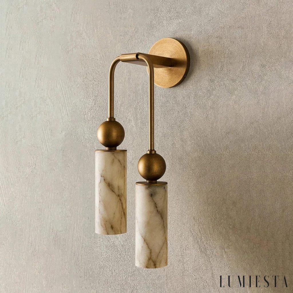 Ferraria - alabaster wall light with copper