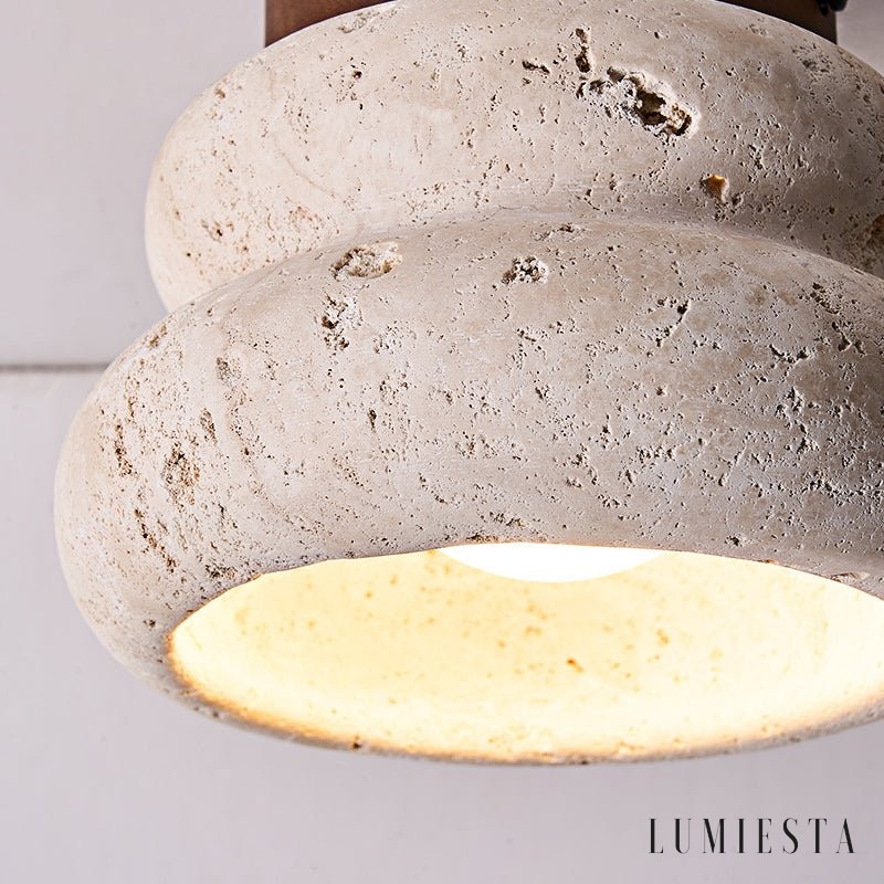 Kwitnaria - travertine ceiling light Ø 16 cm