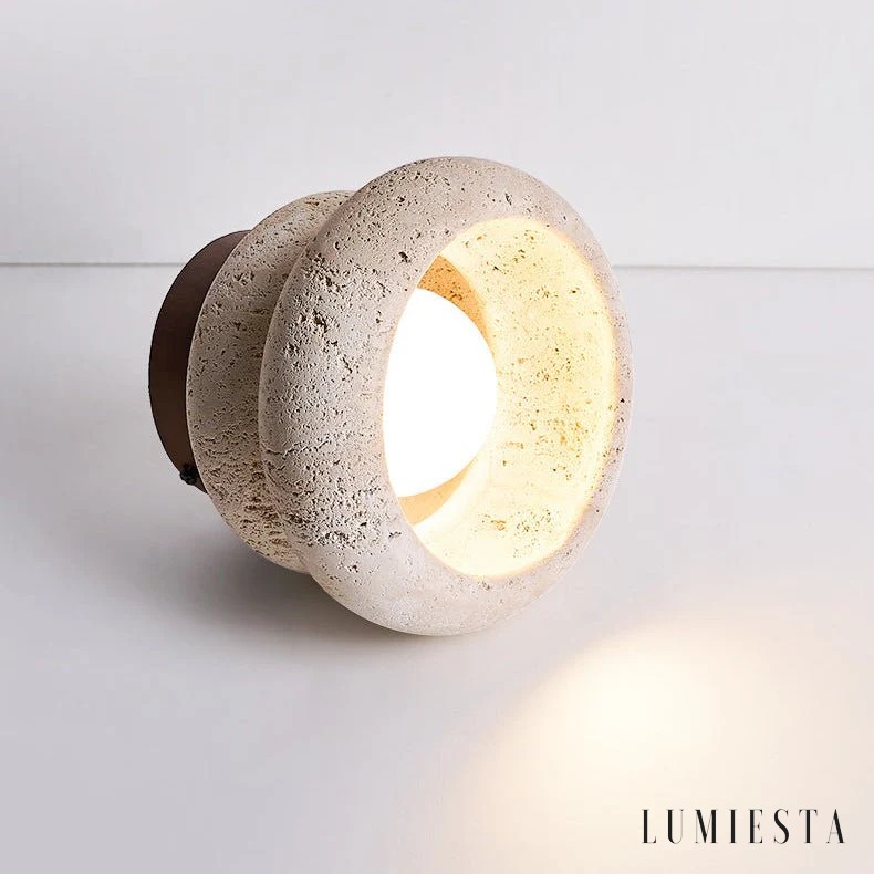 Kwitnaria - travertine ceiling light Ø 16 cm