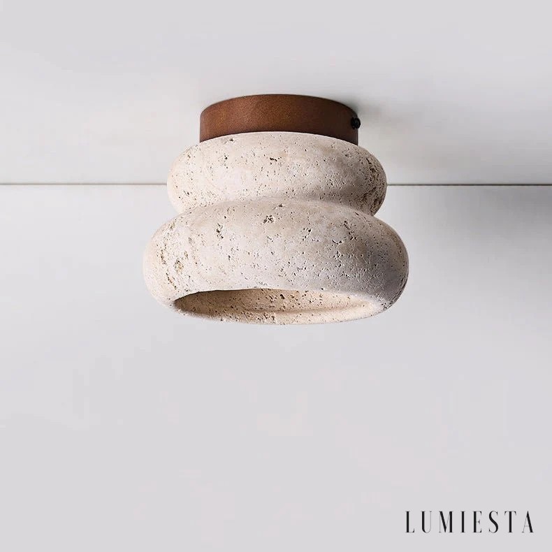 Kwitnaria - travertine ceiling light Ø 16 cm
