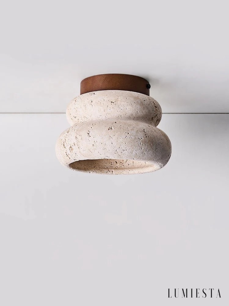 Kwitnaria - travertine ceiling light Ø 16 cm