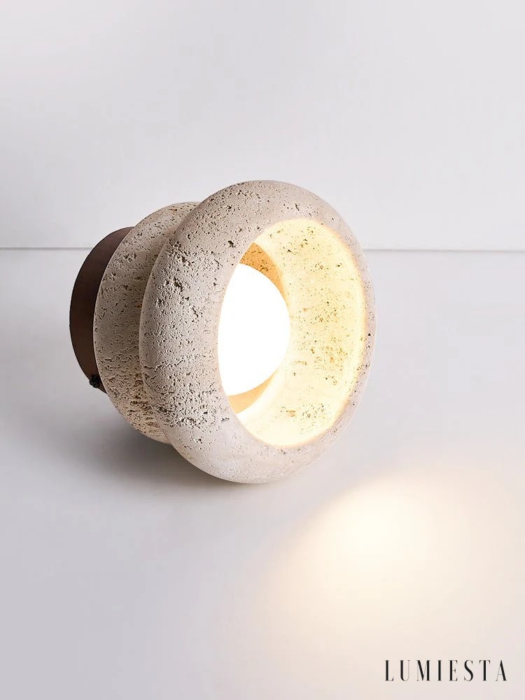 Kwitnaria - travertine ceiling light Ø 16 cm