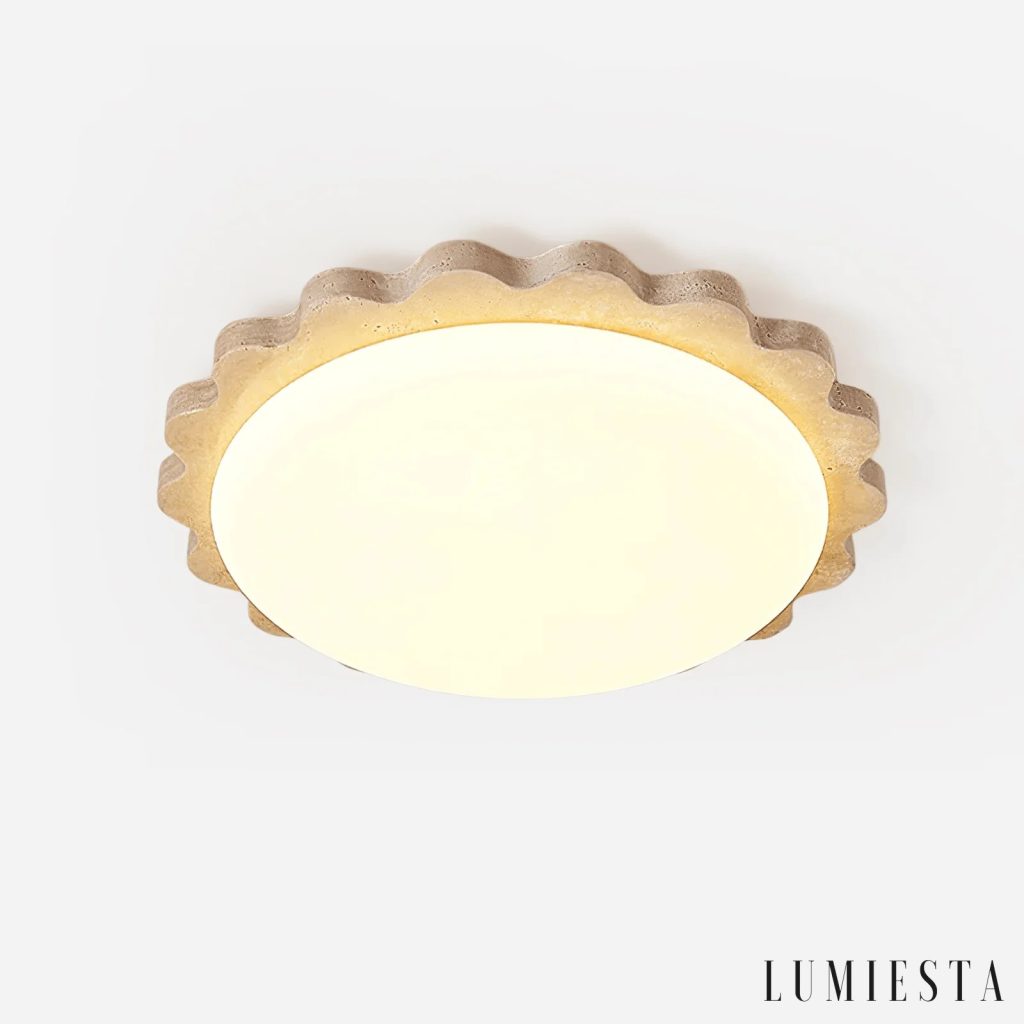 Tramonia - travertine ceiling light with a wavy edge 48 cm