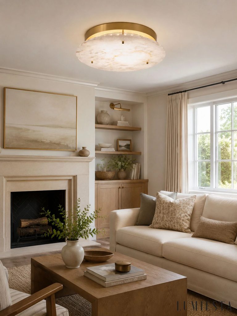 Cortia - alabaster disc ceiling light