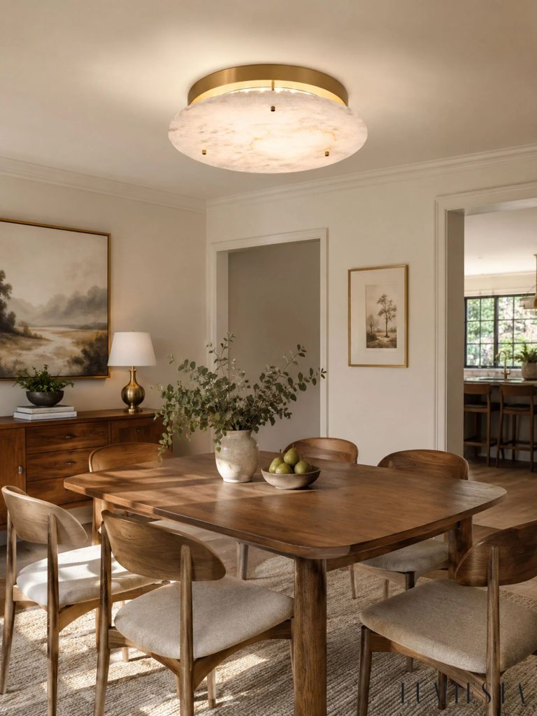 Cortia - alabaster disc ceiling light