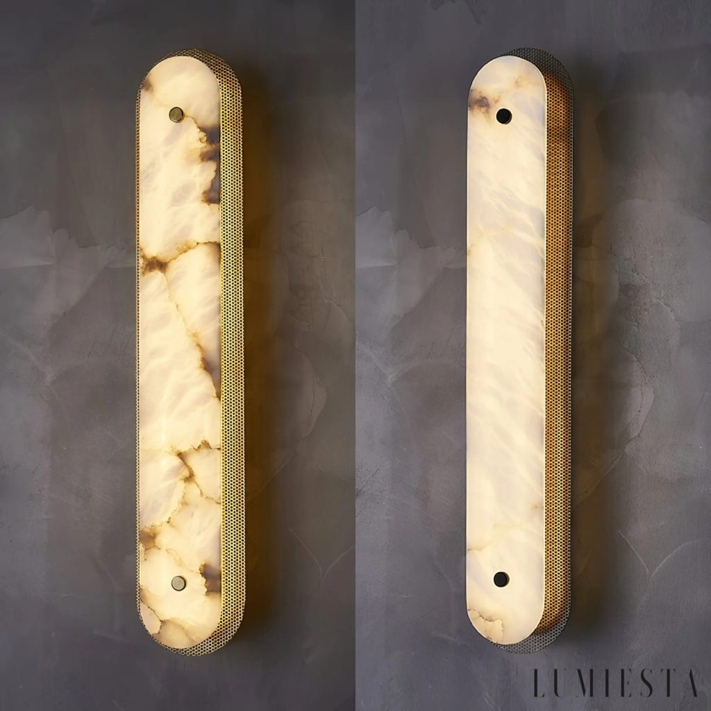 Traveria - elongated alabaster wall light, height 40-80 cm